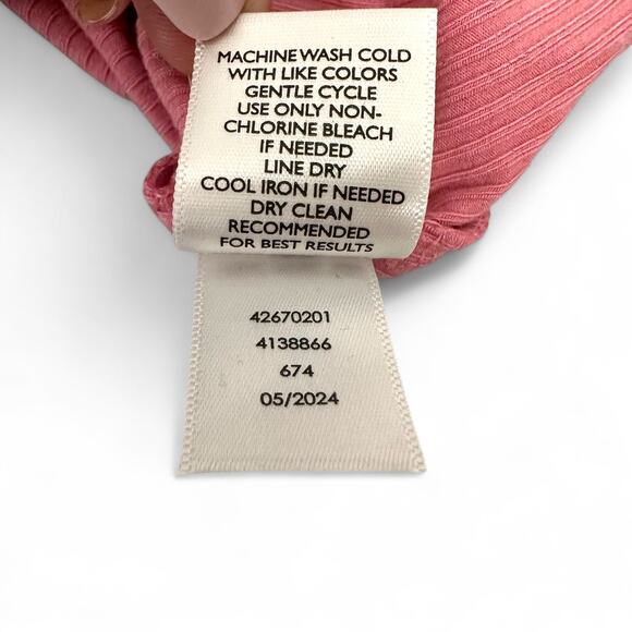 Torrid Women's Super Soft Ribbed Short V-Neck Sleeve T-Shirt 4X Pink Plus Size - Picture 7 of 9